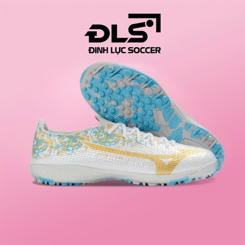 Giày Bóng Đá Mizuno Alpha III Elite João Felix Trắng Xám Vàng Cổ Lửng