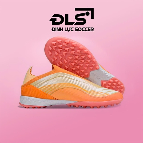 Giày Bóng Đá Adidas F50 Elite Laceless Messi 2026 Hora Dorada Cam Hồng TF