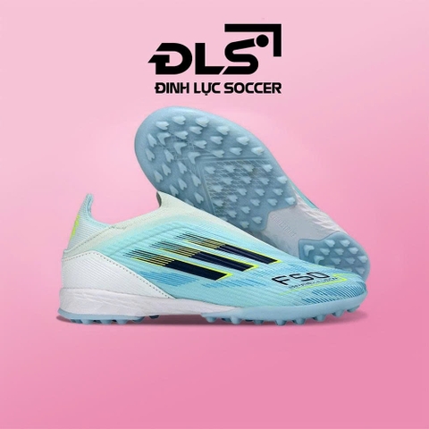 Giày Bóng Đá Adidas F50 Elite Laceless Xanh Ngọc Vạch Đen TF