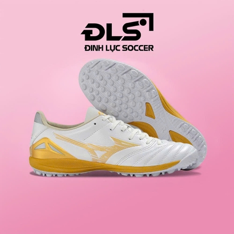 Giày Bóng Đá Mizuno Morelia Neo 4 Pro AS Trắng Vạch Vàng Gold Đế Đệm TF