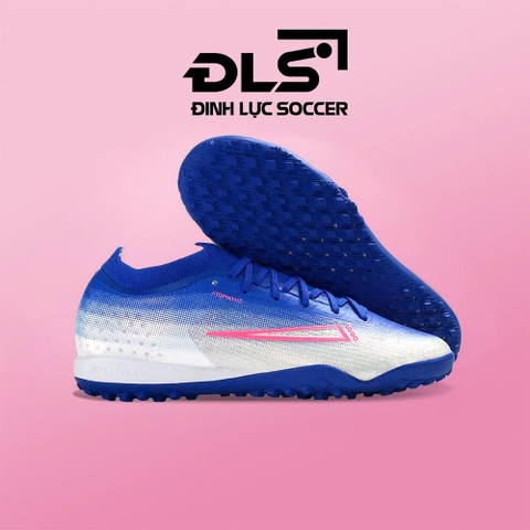 Giày Bóng Đá Trẻ Em Mercurial Vapor 17 Elite Xanh Trắng Vạch Hồng Bạc Đế Đệm TF