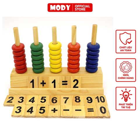 Bàn tính và học đếm đến 10 bằng gỗ MODY M682616 - Đồ chơi học tập phát triển tư duy