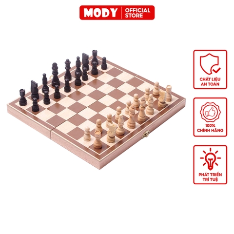 Bộ cờ vua kiểu gập chất liệu gỗ MODY phát triển tư duy trẻ em M55661