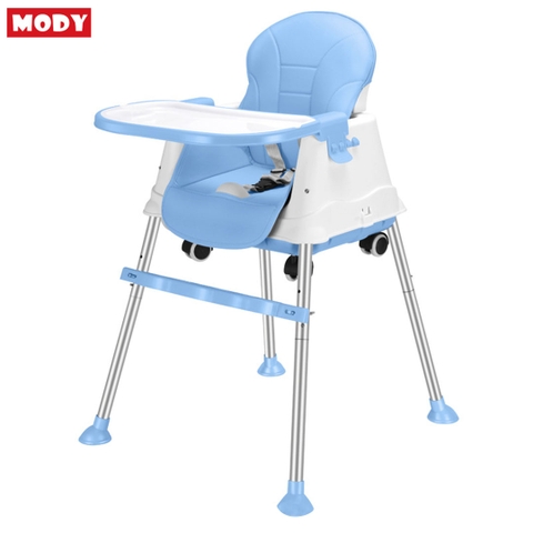 Ghế ăn dặm đa năng cho bé có đệm lót và bánh xe, điều chỉnh độ cao Mody M5360