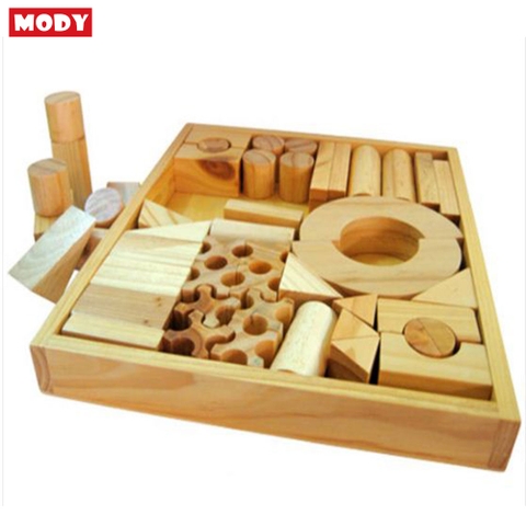 Bộ xếp hình xây dựng 51 chi tiết khối gỗ lắp ghép Mody M343051 tăng cường vận động, phát triển tư duy và tưởng tượng