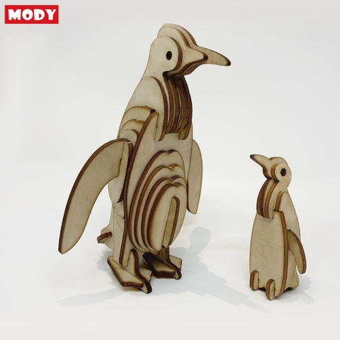 Mô hình lắp ráp 3D mẹ con chim cánh cụt Mody M31829
