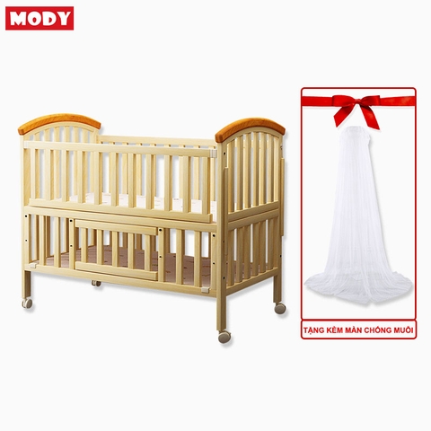 Giường cũi gỗ trẻ em đa năng tặng kèm màn chống muỗi Mody M11872