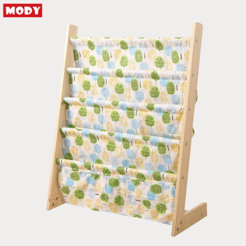 Giá sách 5 ngăn bằng vải kèm khung gỗ cao cấp cho bé Mody M806625