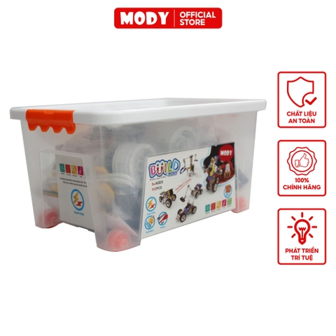 Bộ lắp ráp và xây dựng MODY M91784 sử dụng pin kèm hộp đựng có bánh xe - Đồ chơi giáo dục Steam