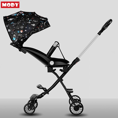 Xe đẩy 2 chiều gấp gọn kèm đệm và mái che siêu nhẹ cho bé Mody M8888