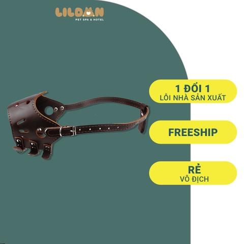 Rọ Mõm Chó Bằng Da Chống Sủa Giúp Chó Dễ Thở - Rọ Mõm Cho Chó Từ 5-20kg