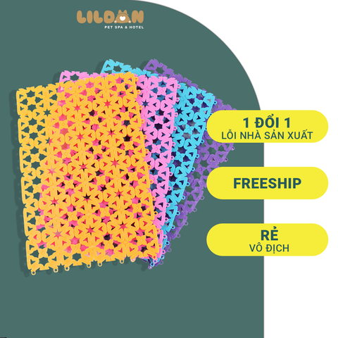 Tấm Lót Sàn Chuồng Chó Mèo Bằng Nhựa PVC Nhiều Màu (30x20cm)