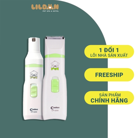 CODOS Dụng Cụ Spa, Groom - Máy Tông Đơ Và Mài Móng 2 in 1 Cho Chó Mèo CP-5200