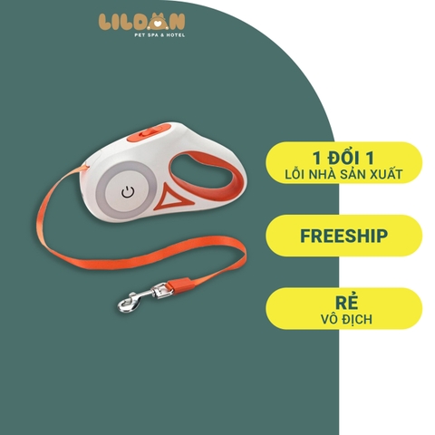 Dây Dẫn Chó Mèo - Dây Dắt Thú Cưng Tự Động Rút Lại Được, Có Đèn LED Phát Sáng Trong Đêm