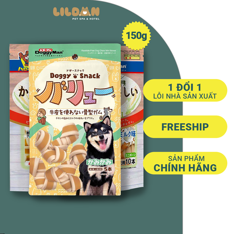 DOGGY MAN Bánh Thưởng Cho Chó - Xương Nơ Hương Sữa