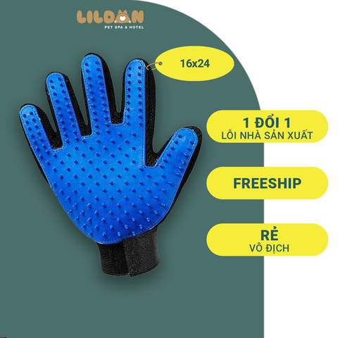 Găng Tay Chải Lông - Găng Tay Lấy Lông Chó Mèo