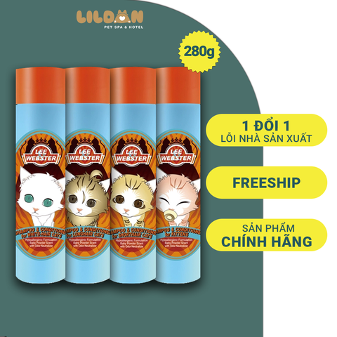 Lee&Webster Dầu gội và xả dành cho mèo - 280g