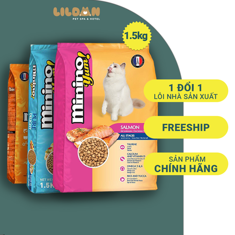 MININO Thức Ăn Hạt Khô Cho Mèo Con Và Mèo Trưởng Thanh