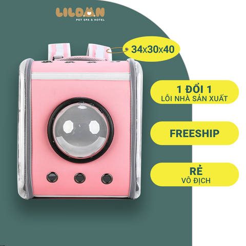 Balo Vận Chuyển Chó Mèo Phi Hành Gia Hình Hộp