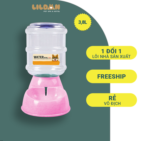 Bình Nước Cho Chó Mèo - Bình Thức Ăn Nước Tự Động Cho Chó Mèo 3.8L
