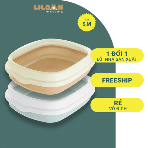 Khay Cát Vệ Sinh Cho Mèo Không Nắp Kèm Xẻng, Nhiều Kích Thước