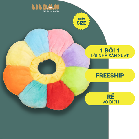 Vòng Cổ Chống Liếm Cho Chó Mèo Hình Hoa Hướng Dương 7 Màu