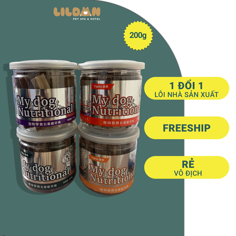 YAHO (200g) Bánh Thưởng Snack Thưởng - Bánh Thưởng Làm Sạch Răng Thơm Miệng Hình Ngôi Sao