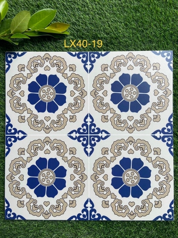 Gạch Bông Cổ Điển 40x40 Xương Đá Granite men matt - HA 419