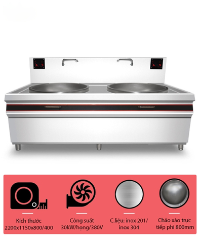 Bếp xào đôi trực tiếp phi 800