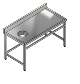 Bàn để bát bẩn có lỗ xả rác