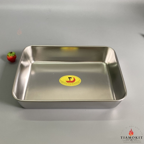 Khay chữ nhật,  khay nướng bánh 25x20x5,5 cm Inox 201