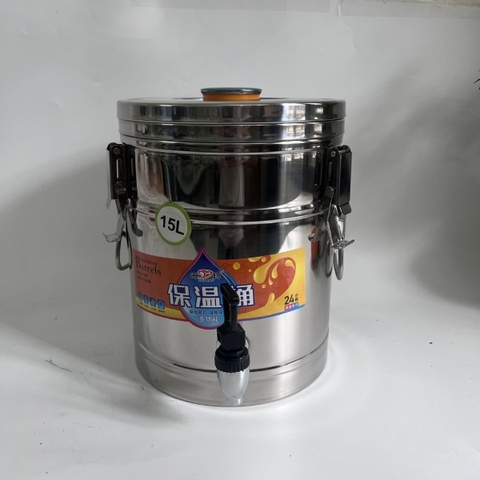 BÌNH Ủ GIỮ NHIỆT 3 LỚP INOX 201 NẮP PHẲNG