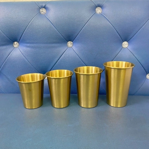 Cốc uống nước Inox màu đồng