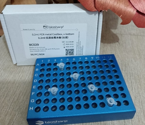 Giá giữ lạnh ống PCR 0.2ml 96 vị trí, đáy V, giữ lạnh 4℃ 1-2h, mã BC029, Biosharp