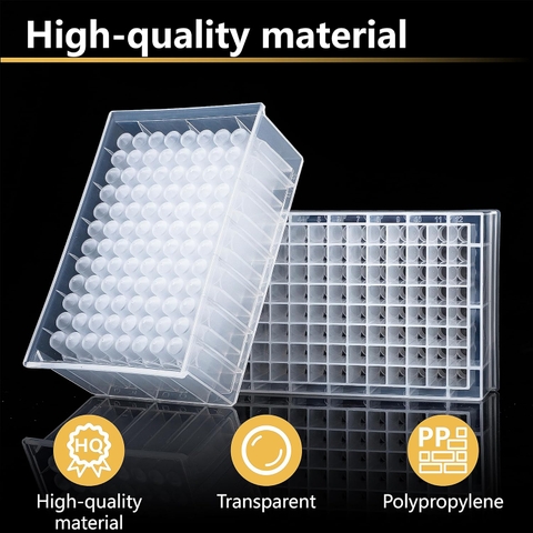 Deep Well Plates 96 giếng vuông, 2.2ml-đáy V, DNase & RNase free, Biologix