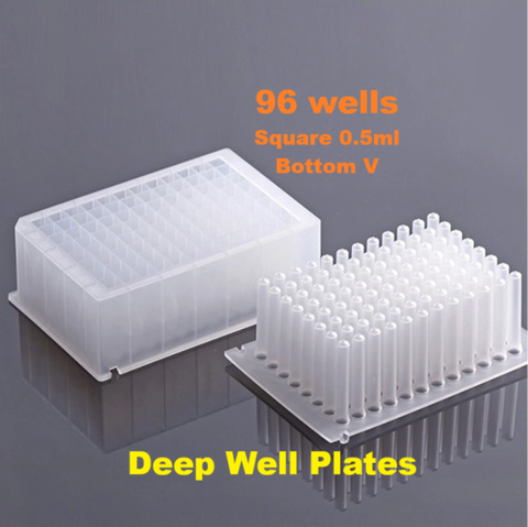 Deep Well Plates 96 giếng vuông, 0.5ml-đáy V, DNase & RNase free, Biologix