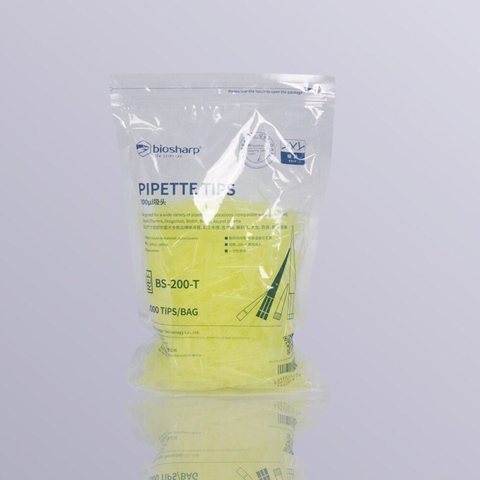 Đầu côn vàng/đầu típ vàng 200μL Pipette tips, 1000 típ/gói; mã BS-200-T, hãng Biosharp tekcovina