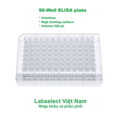 Đĩa ELISA 96 giếng 320μL, đáy U/ V, bề mặt liên kết cao, mầu trong, ELISA plate, LABSELECT