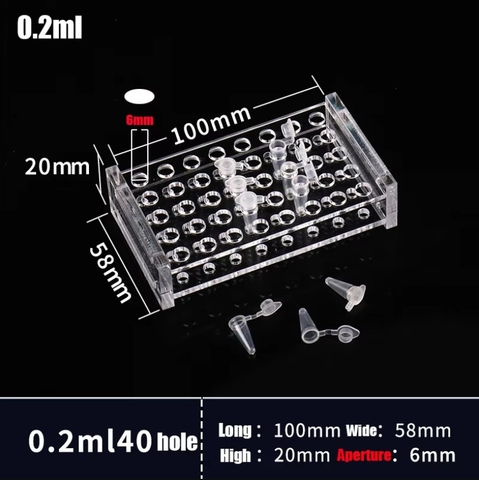 Giá/ Rack đỡ ống PCR 0.2ml/0.5ml, 40 vị trí (Centrifuge Tube Rack) hãng Biosharp