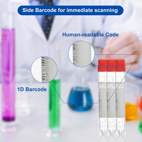 Lọ trữ lạnh 2.0ml-5.0ml, 25 cái/túi- tiệt trùng, ren ngoài- có mã vạch (-196°C) Biologix