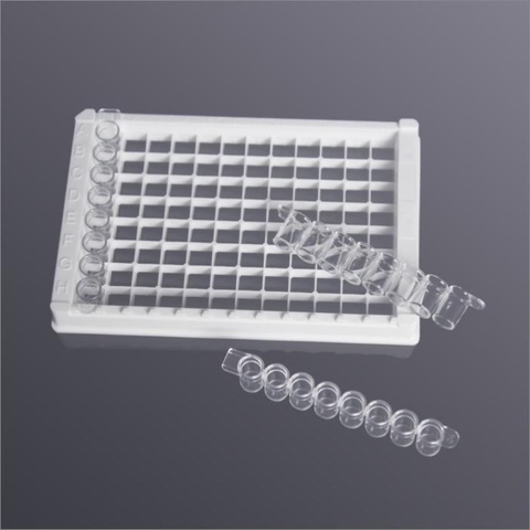 Dải đĩa 8 giếng, đáy bằng-nắp phẳng (8-Well Plate Strips), Hãng Labselect, mã 32221