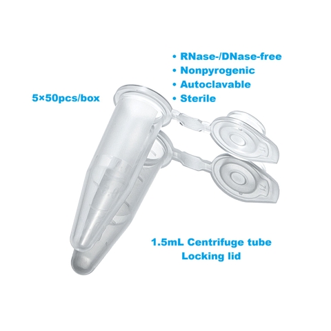 250 chiếc/túi-tiệt trùng. Ống ly tâm Eppendorf 1.5ml, 12.000 xg, Centrifuge tube, Labselect