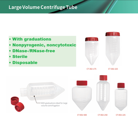 Ống ly tâm dung tích 225ml-500ml, nắp vặn, 8.000xg, DNase-/RNase-free, Sterile, Labselect