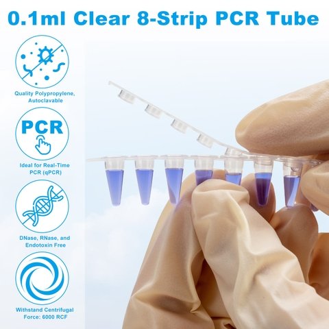 8-Strip PCR Tubes 0.1ml nắp phẳng, Hãng: Biologix- USA