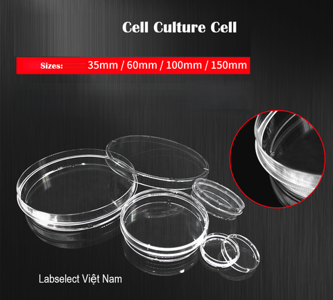 Đĩa nuôi cấy tế bào tiệt trùng 35 mm, 60 mm, 100 mm, 150 mm. TC-treated, Cell Culture Dish, Labselect tekcovina