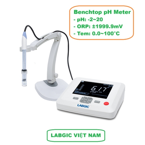 Máy đo pH để bàn -2～20 pH, màn hình LCD (pH/ORP/Nhiệt độ) Model: LPH-100, hãng LABGIC