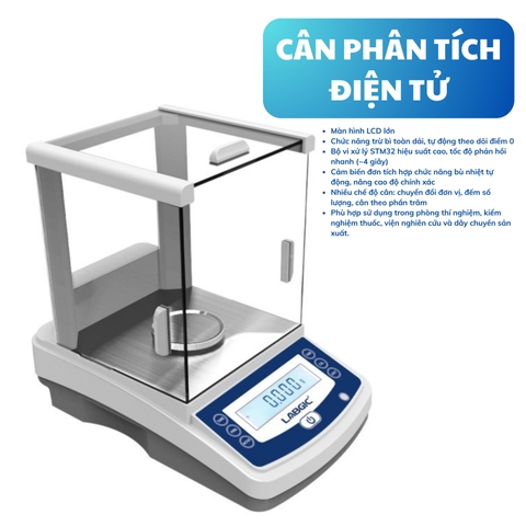 Cân phân tích điện tử, phạm vi cân 100g/200g-1mg chuẩn ngoài, Hãng Labgic