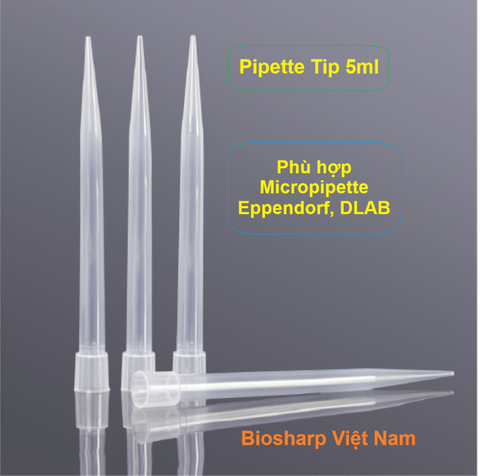 Đầu côn 5mL cho Pipette Eppendorf, DLAB, 200 chiếc/túi, Pipette tips, BS-5000-TL-B, Biosharp tekcovina