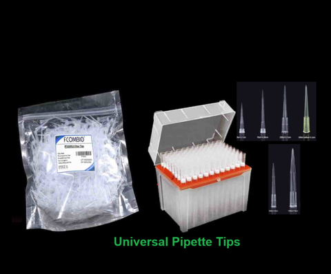 Đầu côn/ đầu típ 10μl-1250μl, 96 típ/hộp-1000 típ/gói (Pipette tips-Virgin PP), Fcommbio