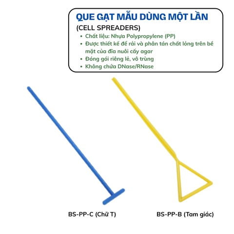 Que trang nhựa vi sinh (Plastic spreader), tiệt trùng từng cái, hãng Biosharp